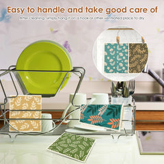 6-12Pcs Dish Towels Kitchen Cellulose Cotton Cleaning Cloths Absorbent Swedish Rags Soft Reusable Wet Dry Household Dishcloths