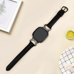 Leather Strap Compatible with Fitbit Versa 4/3 & Sense 2/Sense Smartwatch InterlockingLatch Replacement Band for Fitness Tracker
