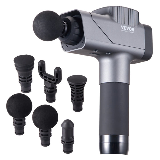 SucceBuy Massage Gun Deep Tissue Percussion Muscle Massager for Athletes w/ 8 Speed Levels 6 Massage Heads 16V 2500mAh Batteries