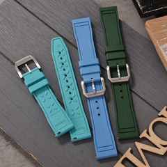 FKM Fluororubber Watch Band 20/21/22mm Quick Release Waterproof Replacement Strap For Rolex Dive Huawei Samsung Smartwatches