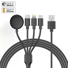 For iPhone 14 13 12 11 15 Pro Max USB Charging Date Cable 4 in 1 Magnetic Wireless Charger For Apple Watch 8 Ultra 7 6 SE 5 4 3