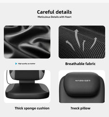 Electric Back Massager Vibrating Cervical Massage Chair Seat Cushion for Body Shiatsu Heated Kneading Relaxarion Home Office Use
