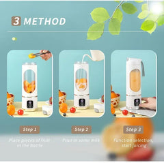 450ml Portable Juicer Cup 8/12 Blade Head USB Charging Mini Blender Electric Juicer 3 Gears Double Cover Fruit Mixer Ice Crusher