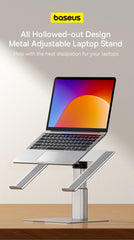 Baseus Laptop Stand for Macbook Air Pro Foldable Aluminum Vertical Notebook Stand Scalable Adjustable Support Tablet Kickstand