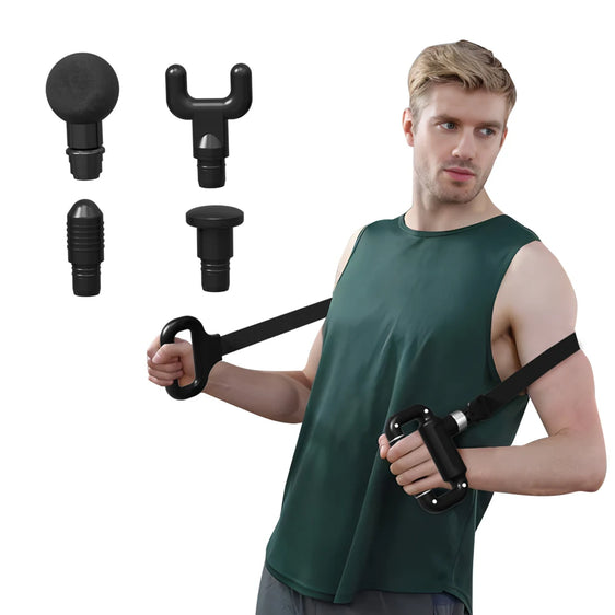 Deep Tissue Massager Gun with Belt 2-in-1 Percussion Muscle Massage Gun for Muscle Tension Ease, Handheld Massager Massage Gun
