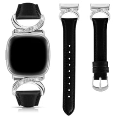 Leather Strap Compatible with Fitbit Versa 4/3 & Sense 2/Sense Smartwatch InterlockingLatch Replacement Band for Fitness Tracker