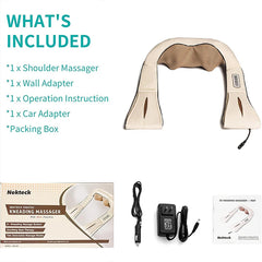 Nekteck Shiatsu Back Shoulder and Neck Massager 3D Electric Full Body Massager with Heat Deep Tissue Kneading Pillow Massage