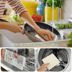 6-12Pcs Dish Towels Kitchen Cellulose Cotton Cleaning Cloths Absorbent Swedish Rags Soft Reusable Wet Dry Household Dishcloths