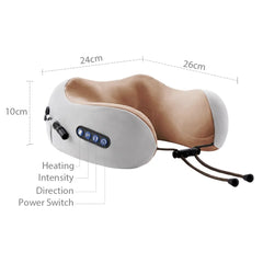 JianYouCare Portable U-shaped cervical Vibrator massage pillow heating 3D kneading Shiatsu Shoulder massager neck protector home