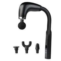 Fascia gun with long bent handle high-frequency vibration muscle massager for back neck shoulder relief deep tissue massage tool