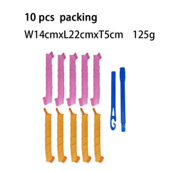 Heatless Hair Curler 10/12 pcs No Heat Hair Curls Ribbon Rollers Sleeping Soft Headband Hair Curlers Woman Hairs Styling Tools