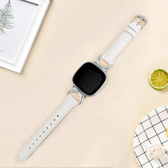 Leather Strap Compatible with Fitbit Versa 4/3 & Sense 2/Sense Smartwatch InterlockingLatch Replacement Band for Fitness Tracker