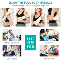 Nekteck Shiatsu Back Shoulder and Neck Massager 3D Electric Full Body Massager with Heat Deep Tissue Kneading Pillow Massage