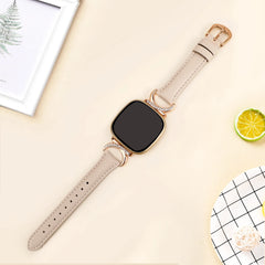 Leather Strap Compatible with Fitbit Versa 4/3 & Sense 2/Sense Smartwatch InterlockingLatch Replacement Band for Fitness Tracker