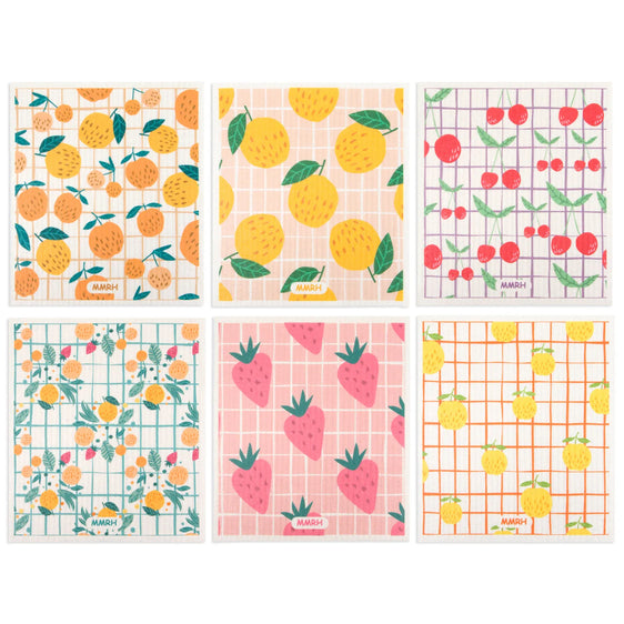 6 PCS Kitchen Dish Towels Reusable Dishcloths Washable Kitchen Dish Rags Absorbent Soft Cellulose Sponge Cloths