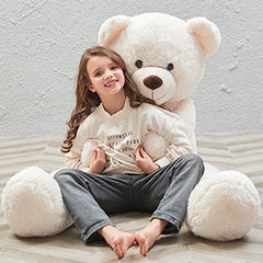 Giant Teddy Bear  4 Feet Stuffed Animal Stuffed Bear Baby Shower Life Size Large Teddy for Girlfriend Boyfriend Wife Children