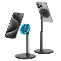 Magnetic Desk Phone Stand for iPhone16 15 14 13/12 - Phone Holder Dock with 360°Rotation, Height&Tilt Adjustable for Office/Home