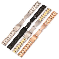Stainless Steel Watch Strap 18mm 20mm 22mm 24mm 26mm 28mm 30mm Folding Buckle Strap Men Replacement Wristwatch Band Accessories