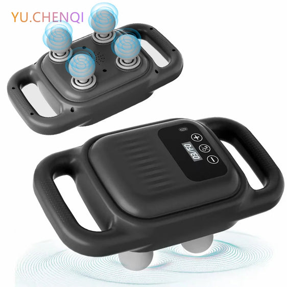 4-Head Percussion Massage Gun with LCD Display, Professional Deep Tissue Muscle Relaxation for Fitness Sports Recovery