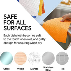 Kitchen Dishcloths, Reusable Paper Towels for Counter and Dishware - Eco-Friendly Cellulose Sponge Cloths
