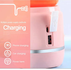 Portable Electric Fruit Juicer Wireless USB Rechargeable 6 Blades Mini Mixer Multifunction Summer Smoothie Blender Machine