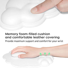 Leather Cloud Shape Wrist Rest Pad Soft PU Material Memory Foam Anti-Slip Rubber Base Office Keyboard Mouse Support Wrist Pad