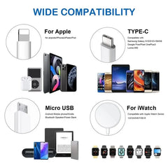 For iPhone 14 13 12 11 15 Pro Max USB Charging Date Cable 4 in 1 Magnetic Wireless Charger For Apple Watch 8 Ultra 7 6 SE 5 4 3