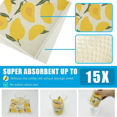 High Quality Reusable Cellulose Sponge Cloth Colorful Printing Swedish Dishcloths Durable Cleaning Rag
