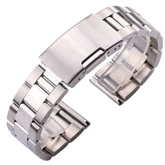 Stainless Steel Watch Strap 18mm 20mm 22mm 24mm 26mm 28mm 30mm Folding Buckle Strap Men Replacement Wristwatch Band Accessories