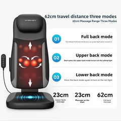 Electric Back Massager Vibrating Cervical Massage Chair Seat Cushion for Body Shiatsu Heated Kneading Relaxarion Home Office Use