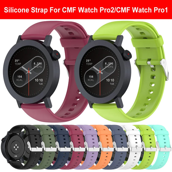 For CMF Watch Pro 2/Watch Pro1 Silicone Strap Adjustable Sports Wristband Bracelet Sweatproof Watchband Replaced Wristband