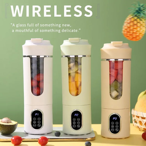 New juicer 530ml portable wireless USB charging mini juicer Crushed ice electric juicing 12 blade fresh juice blender