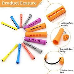 120Pcs Hair Perm Rods Set 6 size Plastic Hair Cold Wave Rods Heatless Perming Rods Hair Curlers Rollers with Pintail Comb