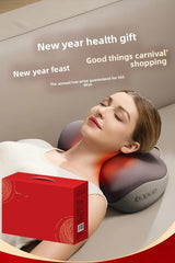 Electric Cervical Massage Bed Pillow Shiatsu Neck Shoulder Relaxation 3D Deep Tissue Kneading Waist Legs Ideal For Home Office