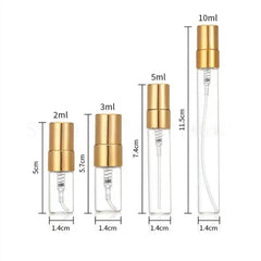 30/50pcs 100pcs 2ml/3ml/5ml/10ml Glass Refillable Perfume Bottle Empty Spray Bottle Atomizer Perfume Bottles  Metal spray bottle