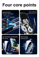 15W Car Wireless Charger Magnetic Automatic Car Mount Phone Holder For iPhone Xiaomi Samsung Infrared Induction Fast Charging