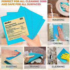 Kitchen Dishcloths, Reusable Paper Towels for Counter and Dishware - Eco-Friendly Cellulose Sponge Cloths