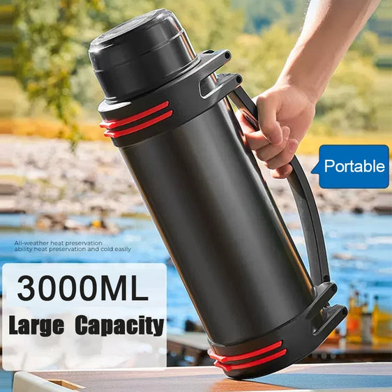 Large Capacity Thermos Bottle Outdoor Thermal Insulation Water Bottles Stainless Steel Travel Mug for Coffee Keep Hot Cold Drink