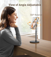 Magnetic Desk Phone Stand for iPhone16 15 14 13/12 - Phone Holder Dock with 360°Rotation, Height&Tilt Adjustable for Office/Home