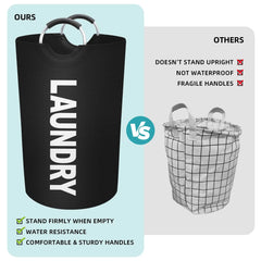 Large Laundry Basket 90L Collapsible Laundry Bag with Padded Handles Waterproof Dirty Clothes Hamper for Laundry Hamper Basket