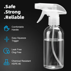 2pcs 250/500ml Glass Empty Spray Bottles  Refillable Reusable Essential Oils Plants Cleaning Hair Cosmetic Pump Liquid Dispenser