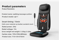 Electric Back Massager Vibrating Cervical Massage Chair Seat Cushion for Body Shiatsu Heated Kneading Relaxarion Home Office Use