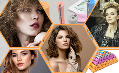 120Pcs Hair Perm Rods Set 6 size Plastic Hair Cold Wave Rods Heatless Perming Rods Hair Curlers Rollers with Pintail Comb
