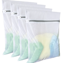 10/5Pcs Mesh Laundry Bags with Non Rust Zipper, White Laundry Bags Mesh Wash Bags, Easy Fit Bra, Sock,Lingerie,Sneaker, Laundry