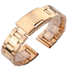 Stainless Steel Watch Strap 18mm 20mm 22mm 24mm 26mm 28mm 30mm Folding Buckle Strap Men Replacement Wristwatch Band Accessories