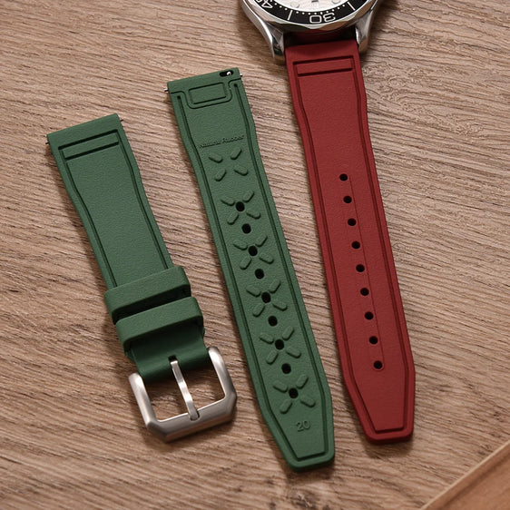 FKM Fluororubber Watch Band 20/21/22mm Quick Release Waterproof Replacement Strap For Rolex Dive Huawei Samsung Smartwatches