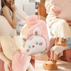 Hot Water Bottle With Soft Cover Hand Feet Warmer Cold Water Bottle Animal Cover Portable Cold Weather Warmer For Menstrual