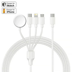 For iPhone 14 13 12 11 15 Pro Max USB Charging Date Cable 4 in 1 Magnetic Wireless Charger For Apple Watch 8 Ultra 7 6 SE 5 4 3