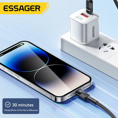 Essager USB C Cable For IPhone 14 13 12 11 pro Max XS 20W Fast Charging Cable Data Line Charger For iPad Mobile Phone Wire Cord