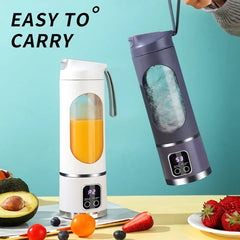 450ml Portable Juicer Cup 8/12 Blade Head USB Charging Mini Blender Electric Juicer 3 Gears Double Cover Fruit Mixer Ice Crusher